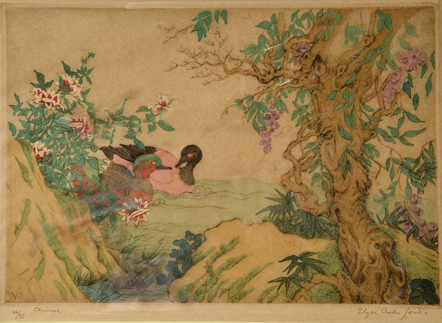 Appraisal: ELYSE ASHE LORD - 'Chinese' Two ducks on a river