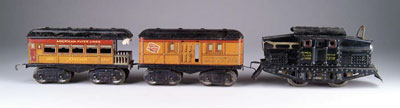 Appraisal: AMERICAN FLYER O-GAUGE PASSENGER SET Set consists of loco baggage