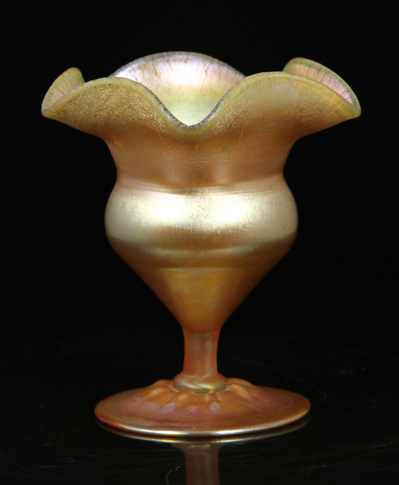 Appraisal: - Tiffany Favrille Stemmed Vase Signed L C Tiffany Favrille