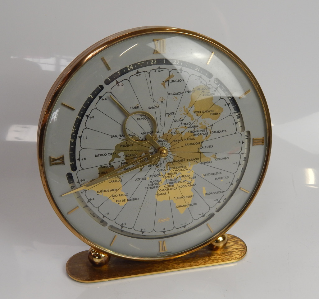 Appraisal: A Kundo s gilt World Time mantel clock cm high