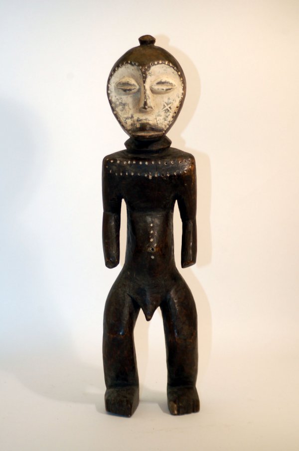 Appraisal: A Lega Bwami society male figure of wood with dark