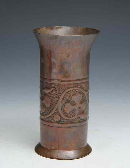 Appraisal: A Keswick School of Industrial Art copper posy vase with