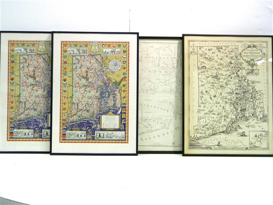 Appraisal: Four reproduction th C Atlas maps Tercentenary Map for the