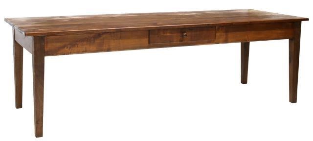 Appraisal: Exceptional French walnut and fruitwood plank-top farmhouse table late th