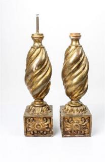 Appraisal: A Pair of Gesso and Gilt Lamp Bases Height of