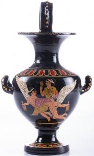 Appraisal: Greek Pottery Urn With Handle Hand made three handled urn