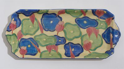 Appraisal: Blue Chintz' a Clarice Cliff Fantasque Bizarre tray painted in