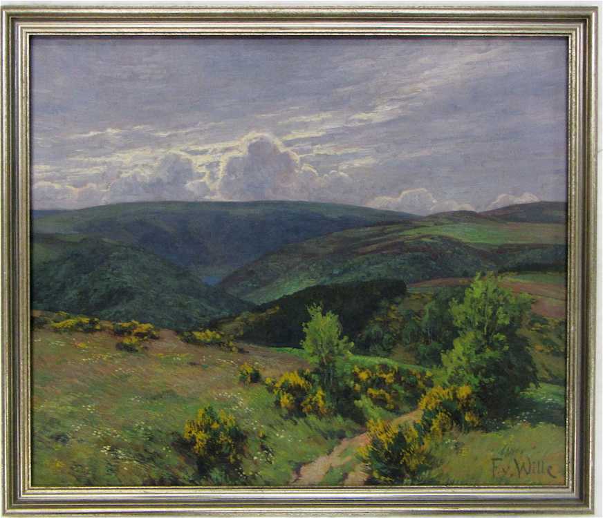 Appraisal: FRITZ VON WILLE OIL ON CANVAS Germany - Landscape with