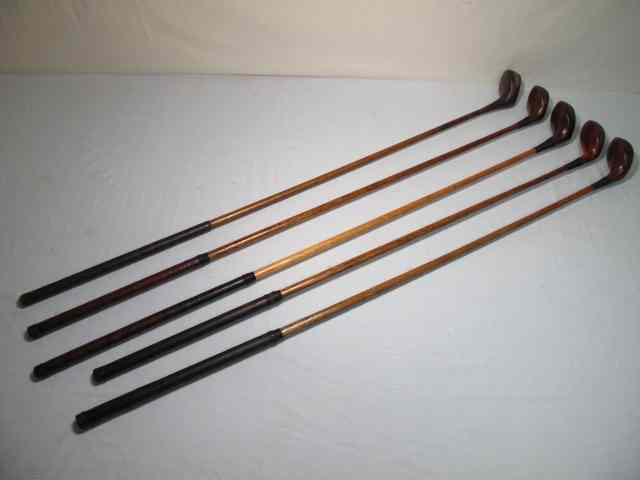 Appraisal: Lot of assorted wooden shaft golf clubs All woods pieces