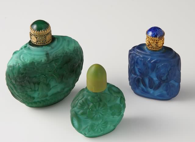 Appraisal: Glass perfume bottles Circa 's height of tallest S