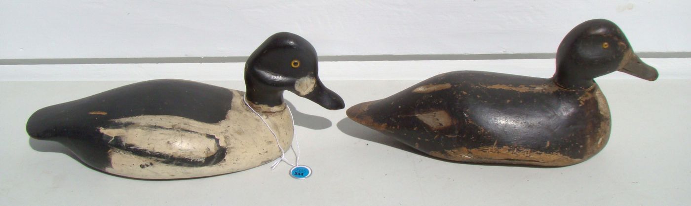 Appraisal: TWO DECOYS From upstate New York Goldeneye drake and bluebill