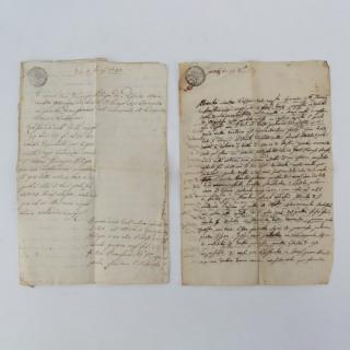 Appraisal: Two Antique Italian Possibly Age of Reason Documents Two Antique