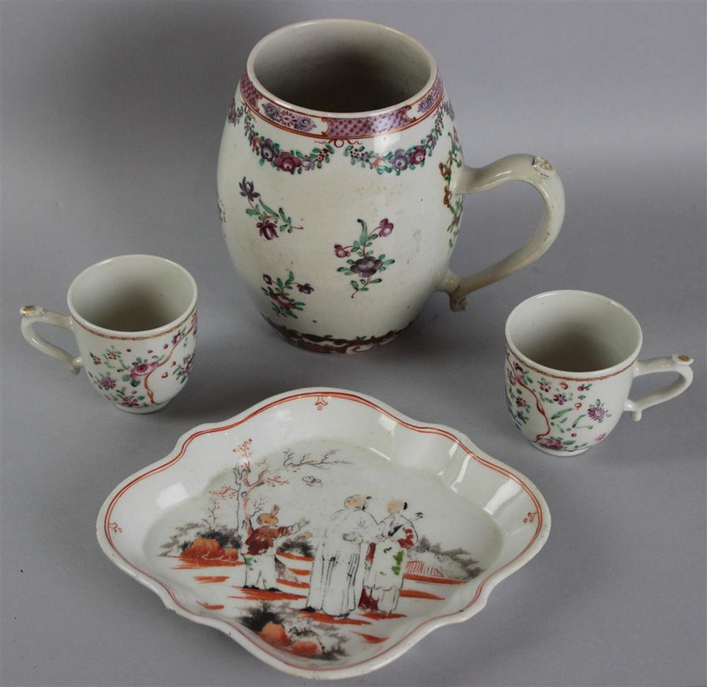 Appraisal: CHINESE EXPORT FAMILLE ROSE MUG TH C the mug of