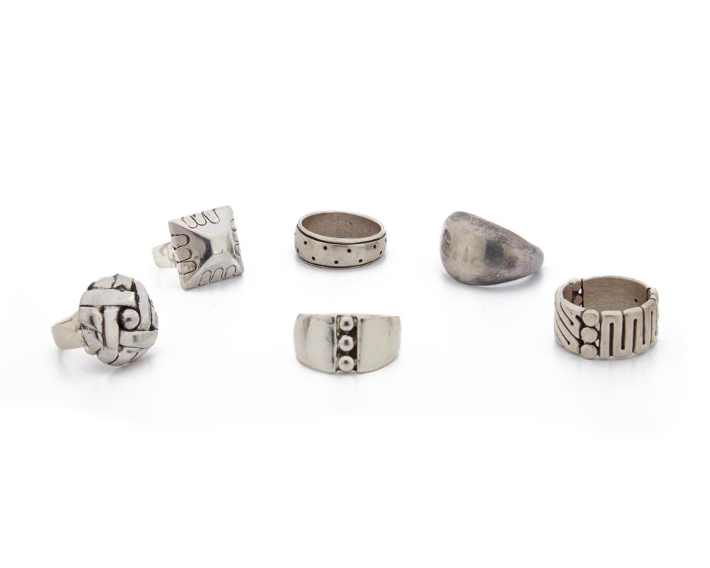 Appraisal: A group of William Spratling silver rings - - and