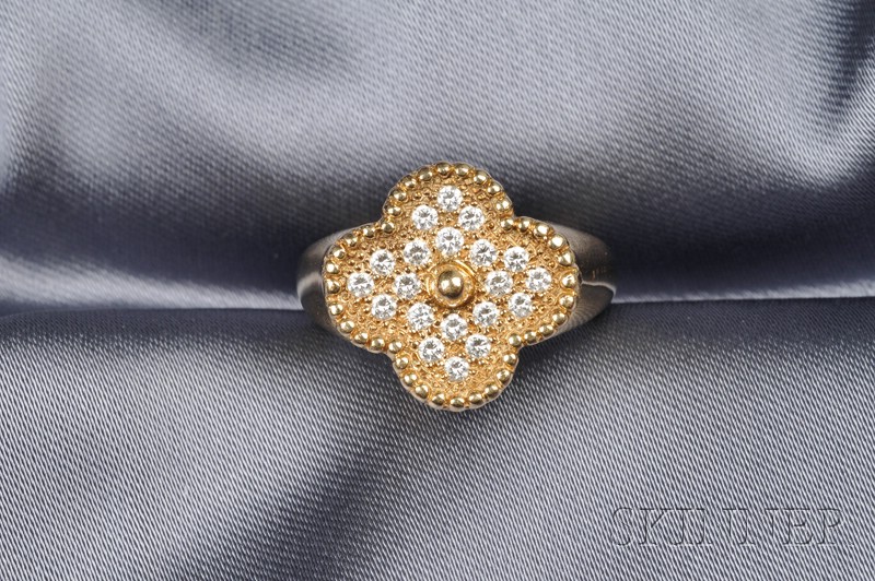 Appraisal: kt Gold and Diamond Alhambra Ring Van Cleef Arpels France