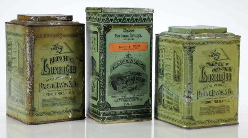 Appraisal: Lot of Parke Davis Company Medicinal Tins Description Pre- tins