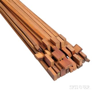 Appraisal: Thirty Pernambuco Bow Blank Thirty-three Pernambuco Bow Blank Thirty-three Snakewood