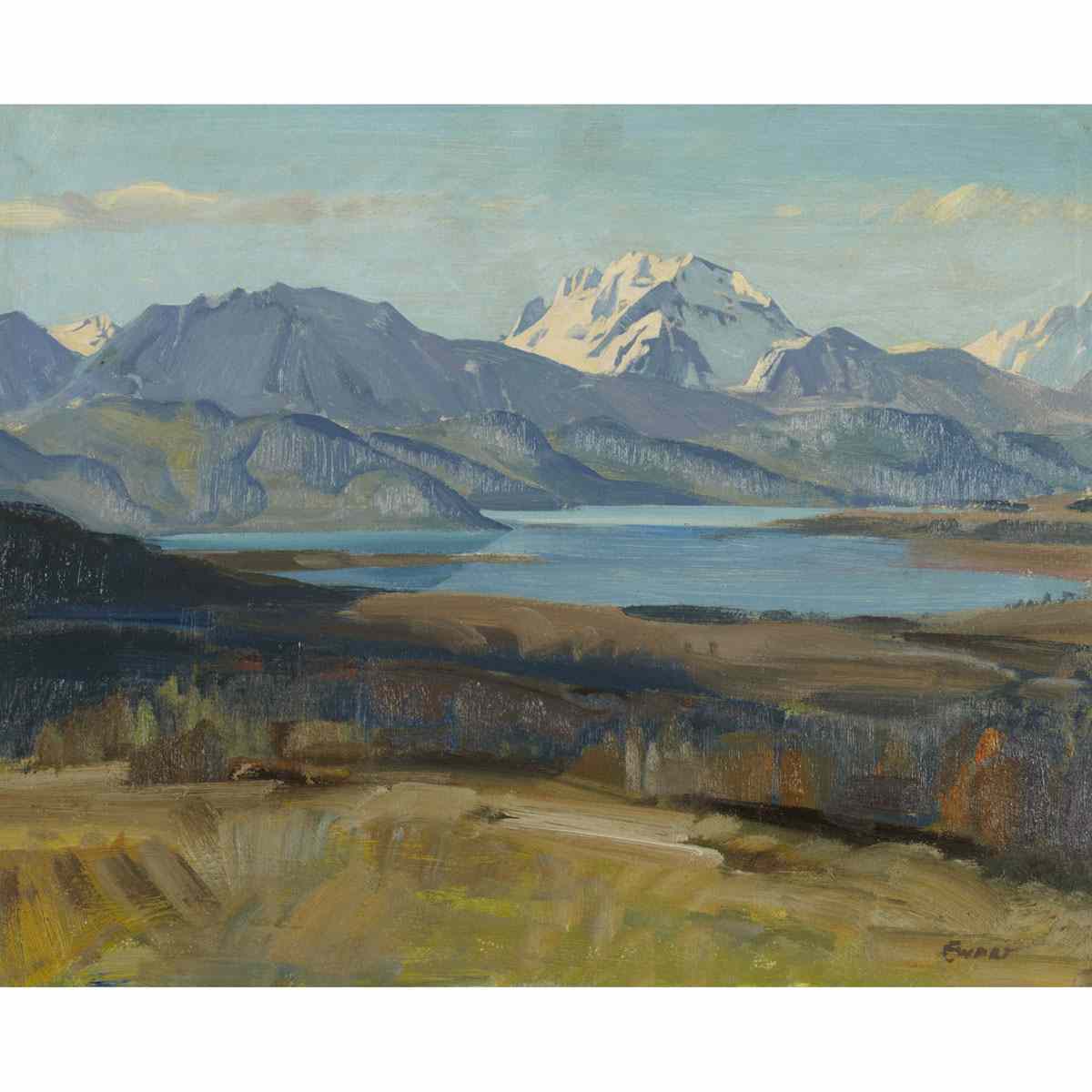 Appraisal: PETER EWART STAVE LAKE Medium oil on board signed height