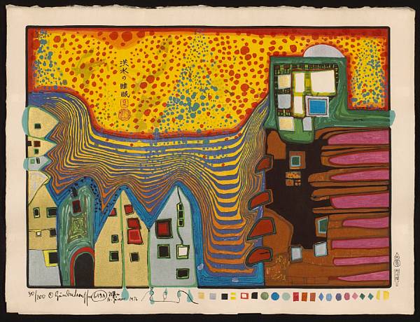 Appraisal: Friedensreich Hundertwasser Austrian - Midori No Namida K K -