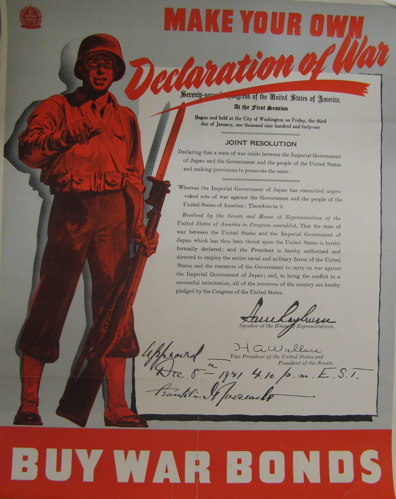 Appraisal: WORLD WAR II COLOR LITHOGRAPH POSTER Make Your Own Declaration