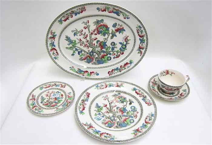 Appraisal: PIECE JOHNSON BROS DINNERWARE in the ''Indian Tree'' pattern comprised