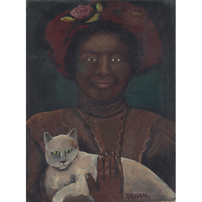 Appraisal: Kathleen Blackshear American - Woman with Cat c oil on