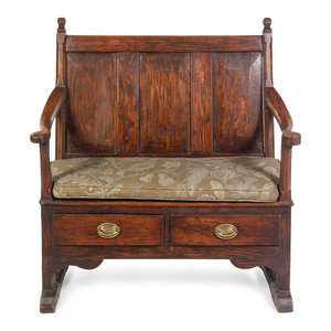 Appraisal: An English Pine Settle Early th Century Height x width