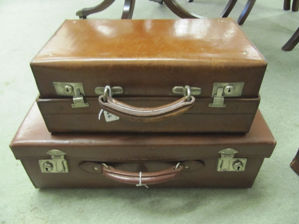 Appraisal: Leather travel case and another