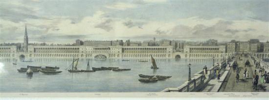 Appraisal: th Century coloured print 'View from the Thames with prominent