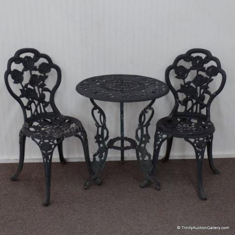 Appraisal: Vintage Cast Aluminum Patio Chair Set This is a piece