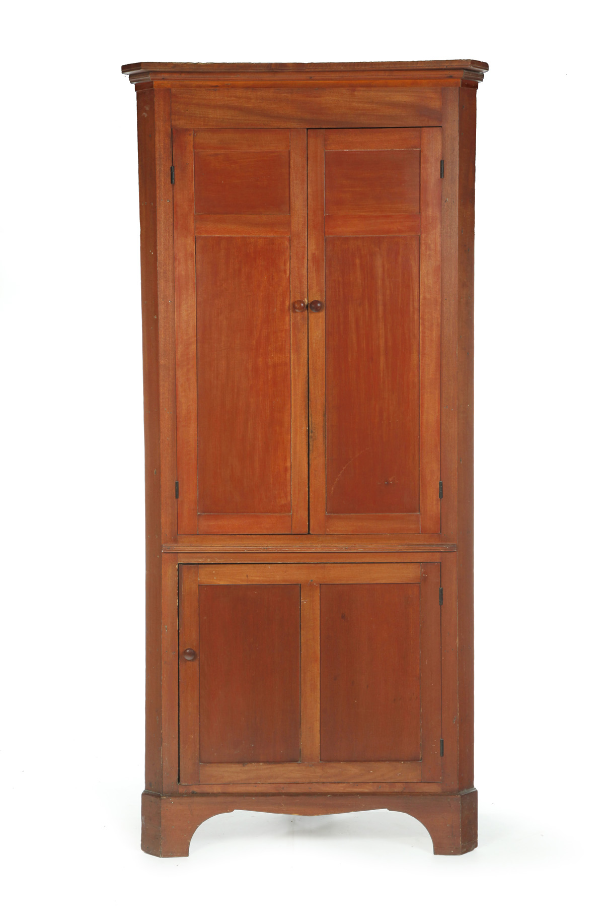 Appraisal: ONE-PIECE BLIND DOOR CORNER CUPBOARD American nd quarter- th century