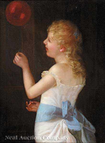 Appraisal: Charles Cole Markham American - Girl with a Balloon oil