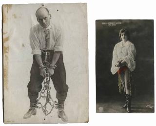 Appraisal: Escape Artists Collection of Photos Postcards and a Throw-Out Card