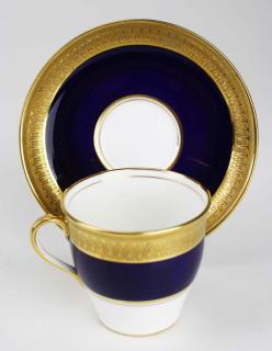 Appraisal: set of Aynsley English bone china embossed gilt and cobalt