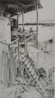 Appraisal: John Winkler etching John Winkler American - - ''Siesta on