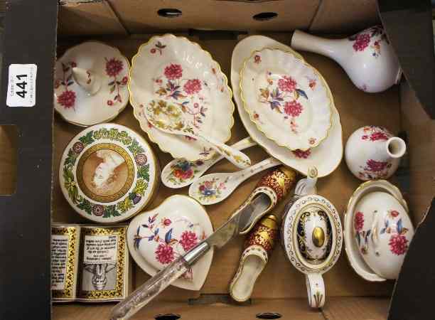 Appraisal: A box of Spode China comprising of miniature teapots shoes