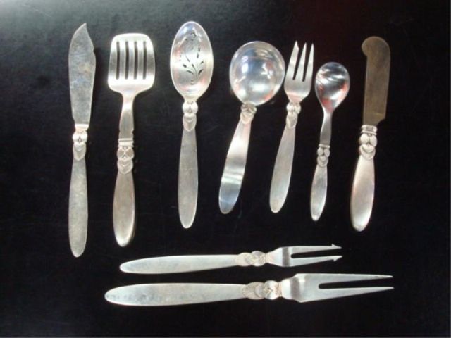 Appraisal: George Jensen pieces of flatware Signed on verso From an