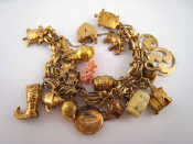 Appraisal: A yellow metal tests carat gold charm bracelet with approx