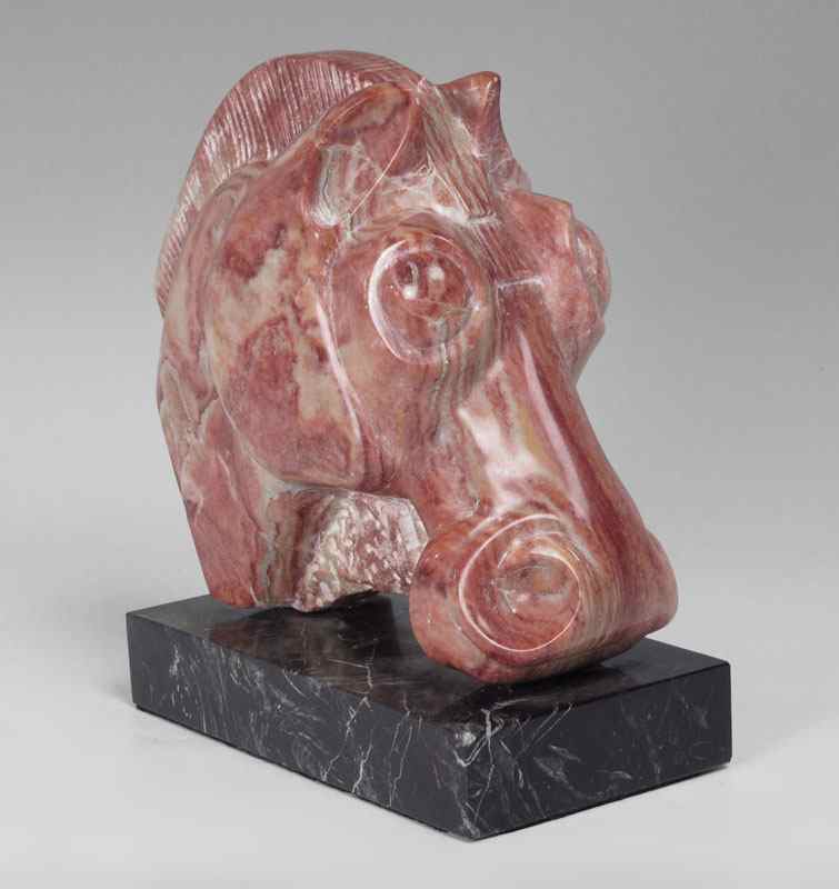 Appraisal: ROSSI John American th Century ''Calavo'' Horses's Head variegated reddish