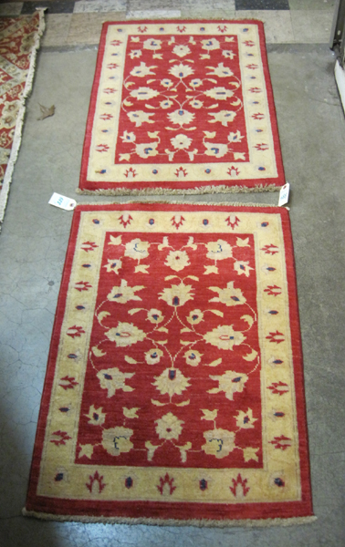 Appraisal: A PAIR OF HAND KNOTTED ORIENTAL AREA RUGS Pakistani Persians