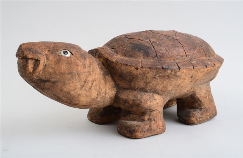 Appraisal: ANNE ARNOLD - TORTOISE Carved wood unmarked x x in