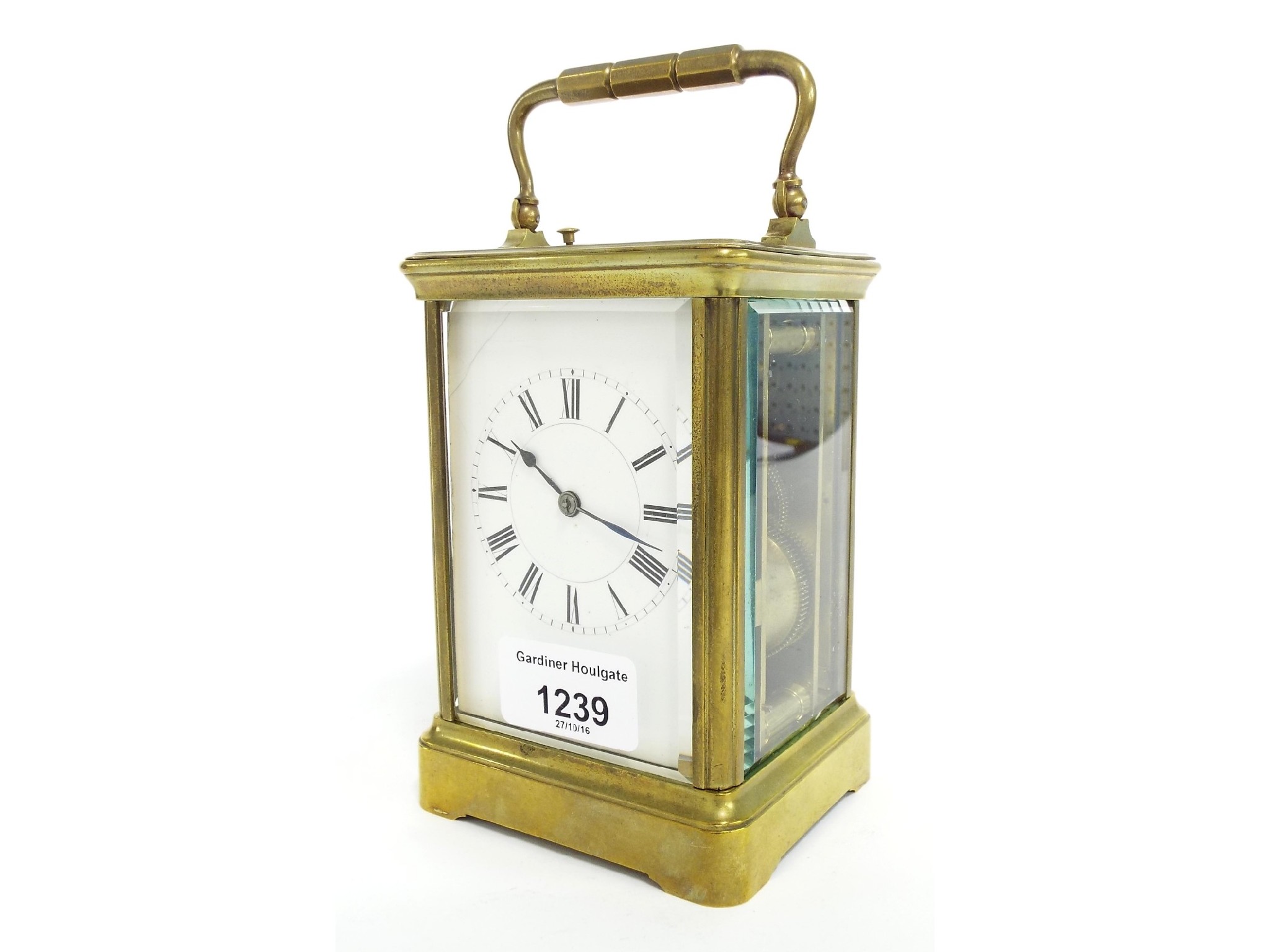 Appraisal: French repeater Henri Jacot carriage clock striking on a gong