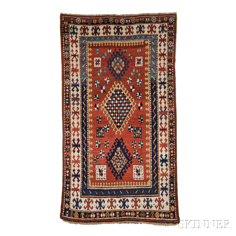 Appraisal: Kazak Rug Southwest Caucasus late th century the three latch-hooked