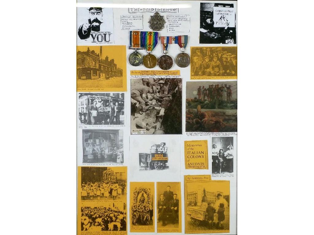 Appraisal: FRAMED AND GLAZED DISPLAY FEATURING WORLD WAR I SERVICE MEDALS