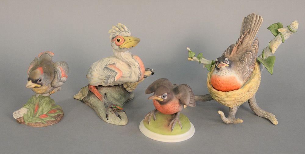 Appraisal: Four Boehm porcelain sculpture bird group to include Blue Heron