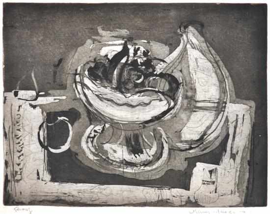 Appraisal: MARY MACQUEEN - Fruit in Bowl etching and aquatint proof