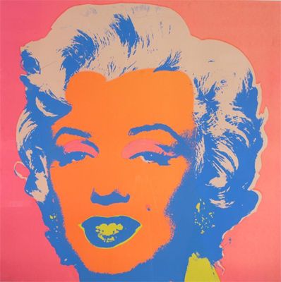 Appraisal: After Andy Warhol - Marilyn - orange and pink Screenprint