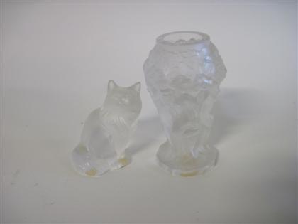 Appraisal: Two Lalique glass itemsComprising a figure of a cat and