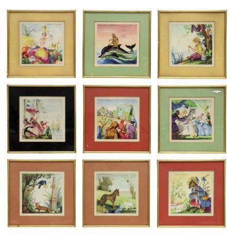 Appraisal: lot of Framed prints on paper signed in print Jean