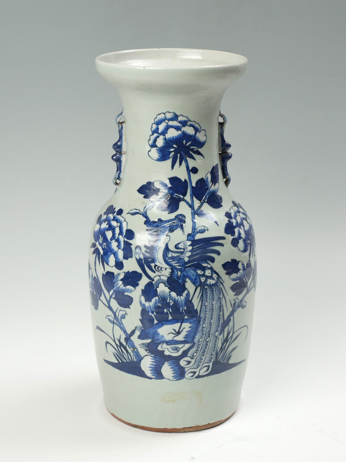 Appraisal: CHINESE TH C BLUE AND WHITE PHOENIX VASE Chinese Qing